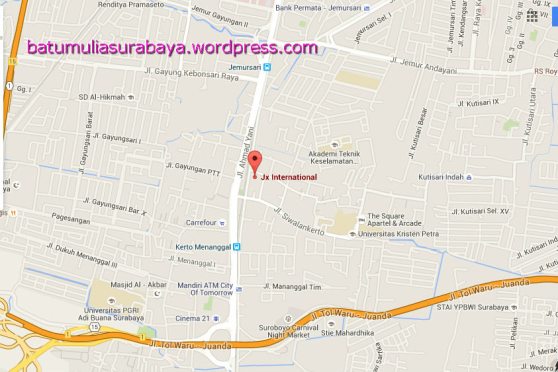 peta lokasi bursa akik jx international surabaya juli 2015
