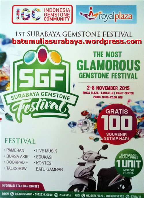 Surabaya Gemstone Festival 2-8 November 2015